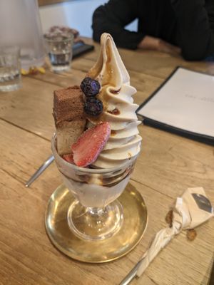 Tiramisu parfait at Mumokuteki Vegan Cafe in Kyoto