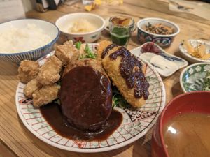 3 types of substitutes with set at Mumokuteki Vegan Cafe in Kyoto