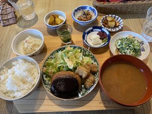 This pic just missing the miso cutlets that comes with the full set  #Veganuary at Mumokuteki Vegan Cafe in Kyoto