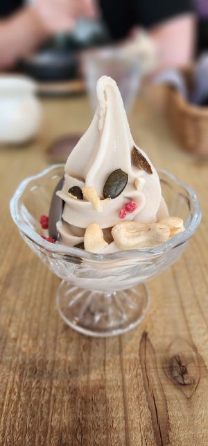 Soy Milk Soft Serve at Mumokuteki Vegan Cafe in Kyoto