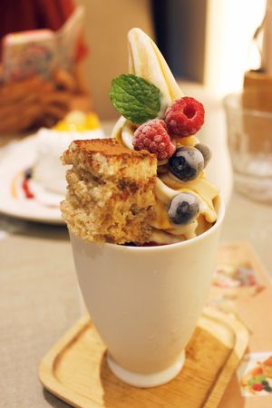 Tiramisu parfait at Mumokuteki Vegan Cafe in Kyoto