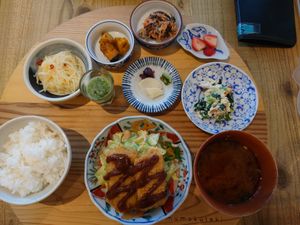 katsu set (my fave)  at Mumokuteki Vegan Cafe in Kyoto