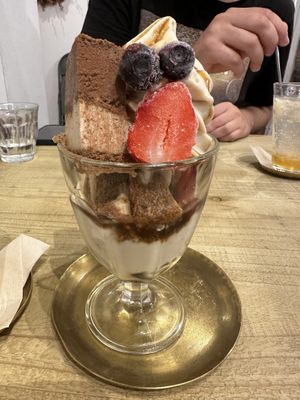  Vegan tiramisu parfait  at Mumokuteki Vegan Cafe in Kyoto