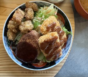 3 kinds of special.  at Mumokuteki Vegan Cafe in Kyoto