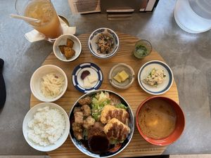 Whole menu/set.  at Mumokuteki Vegan Cafe in Kyoto