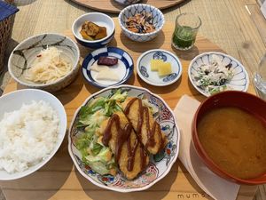 Katsu set  at Mumokuteki Vegan Cafe in Kyoto