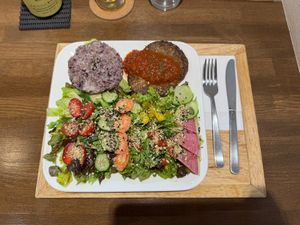   at Mumokuteki Vegan Cafe in Kyoto