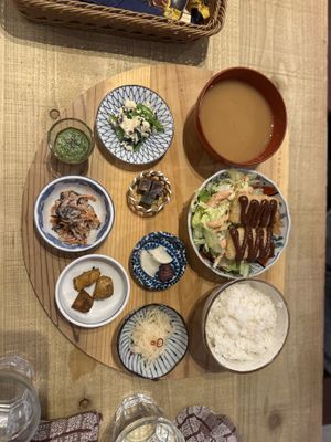 Miso tofu platter  at Mumokuteki Vegan Cafe in Kyoto