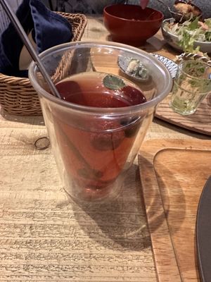 Red shiso tea   at Mumokuteki Vegan Cafe in Kyoto