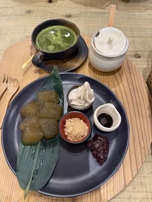 Warabi mochi  at Mumokuteki Vegan Cafe in Kyoto