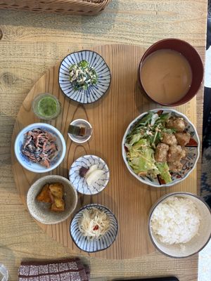 Karage set  at Mumokuteki Vegan Cafe in Kyoto
