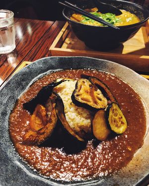 Vegetable curry at Mumokuteki Vegan Cafe in Kyoto