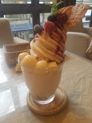 berry parfait at Mumokuteki Vegan Cafe in Kyoto