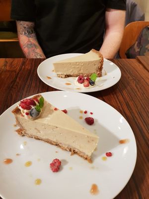 Tofu cheesecake at Mumokuteki Vegan Cafe in Kyoto