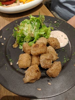 Soy nuggets at Mumokuteki Vegan Cafe in Kyoto