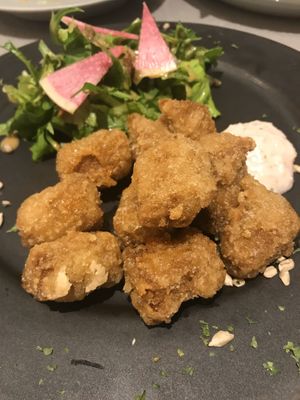 Deep fried tofu at Mumokuteki Vegan Cafe in Kyoto