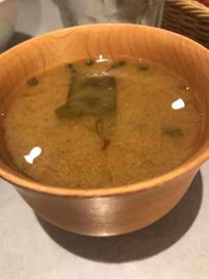 Miso mushroom soup at Mumokuteki Vegan Cafe in Kyoto