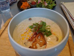 Sesame Soy Miso Ramen 😋 at Mumokuteki Vegan Cafe in Kyoto
