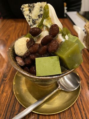 Matcha parfait  at Mumokuteki Vegan Cafe in Kyoto