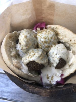 Red kiss falafel sandwich  at Green Lab - Comédie in Montpellier