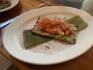 Tamal (minus cheese) at IX CAT IK in Valladolid