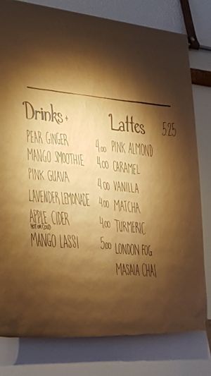 Drinks menu at Livelihood in Toronto