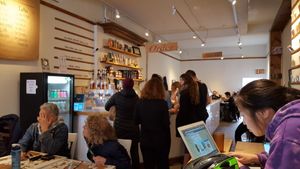 Inside the cafe at Livelihood in Toronto