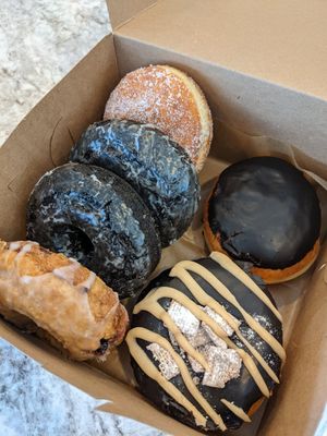 So many choices at Lovebirds Donuts in Kittery