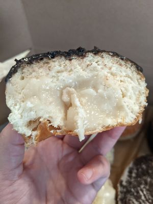 Inside of Boston cream donut at Lovebirds Donuts in Kittery