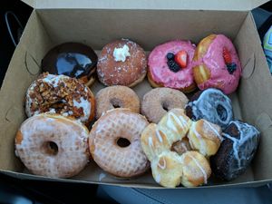 Everyone (vegan or not) loves them! at Lovebirds Donuts in Kittery