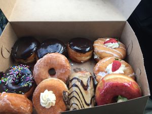 Always a new flavor to try! at Lovebirds Donuts in Kittery