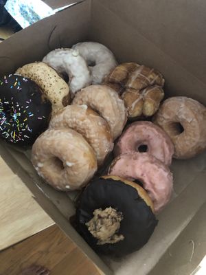 Nom!! This is for 2 people 😅 at Lovebirds Donuts in Kittery