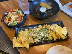 House salad, fried pickles (what was left of them) and cauliflower ceviche   at The Craft Embassy in Christchurch