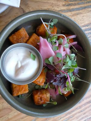 Popcorn tofu at The Craft Embassy in Christchurch
