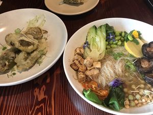 Jalapeño poppers and tofu pho (both vegan) at The Craft Embassy in Christchurch