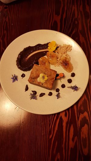 Vegan dessert. Banana cake and mousse at The Craft Embassy in Christchurch