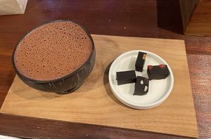 Ceremonial cacao and chocolate tasting plate  at Ubud Raw in Ubud