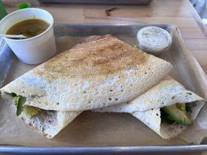 Supreme Dosa with avocado in place of cheese   at Ganesh Dosa in Kailua