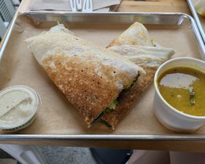 Chef’s recommendation dosa (vegan option)  at Ganesh Dosa in Kailua