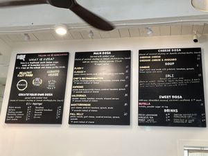 The menu!  at Ganesh Dosa in Kailua