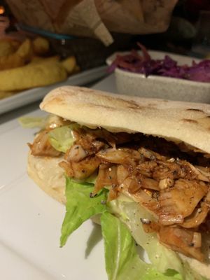 BBQ jackfruit pitta  at Oceana Club in Benissa