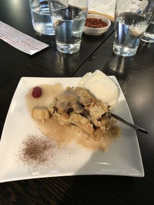 Apple strudel with ice cream at Euro Kitchen in Fitzroy
