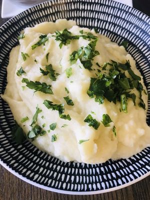 Side of garlic mash  at Euro Kitchen in Fitzroy