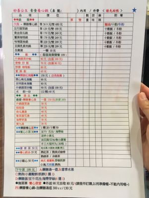 Menu: everything is vegan unless you opt to add an egg at Miào Shàn GōngZhǔ 妙善公主素食養心鍋 - Princess Vegan Hot Pot  in Kaohsiung