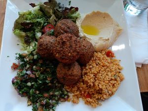 Assiette de falafels, 15€ at Chez Funda in Paris