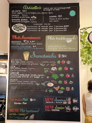 Menu at Chez Funda in Paris