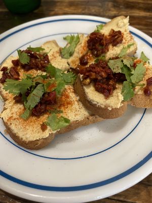 Hummus toast   at Planted in Brooklyn