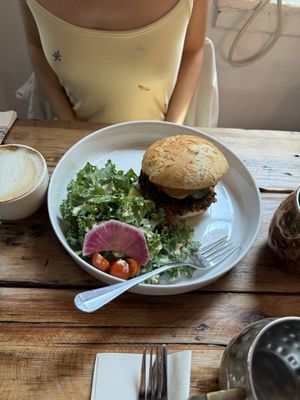 Veggie burger  at Planted in Brooklyn