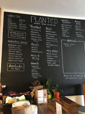 Menu  at Planted in Brooklyn