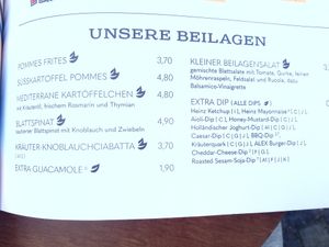 Vegan options are labelled at ALEX in Dresden
